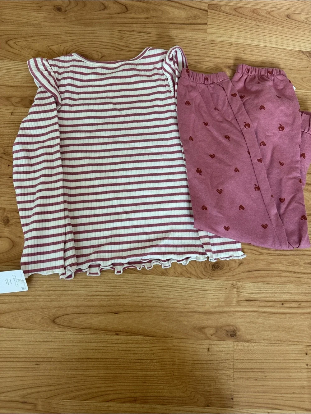 Carter's White & Pink Striped Top with Pink Apple-Print Outfit Set NWT